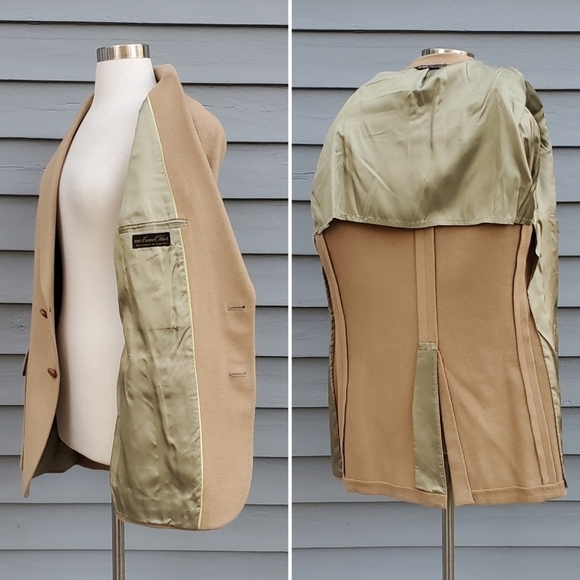 Vintage 90s y2k Austin Reed of Regent Street Wallachs Camel Hair Tan Blazer Md - Picture 3 of 6